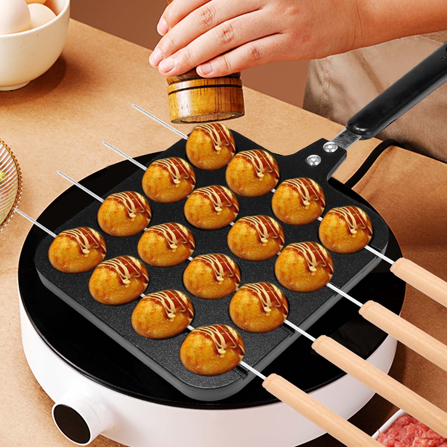 16-gaats aluminium takoyaki ma - Takoyaki Grill Plate recensie en prijs