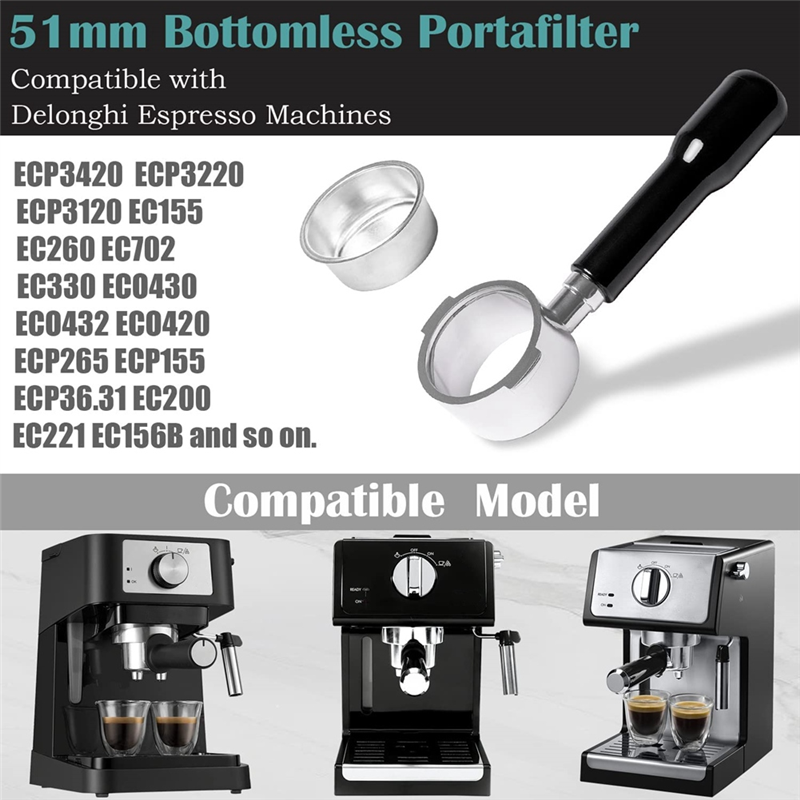 AA86 51 mm bodemloze portafilt - Delonghi Espresso Ecp3420 recensie en prijs